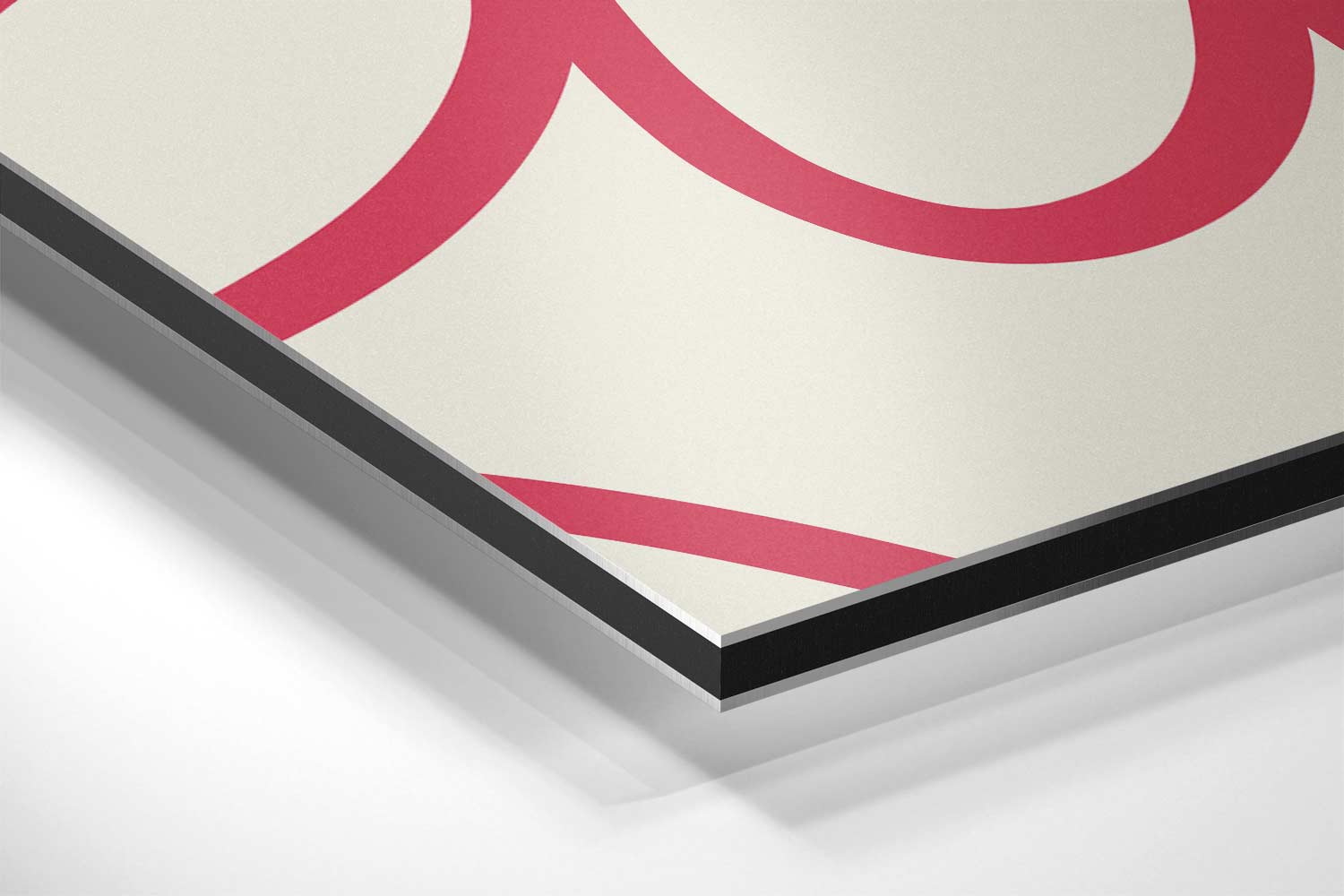 Bloemachtige Vormen in Rood Kunstwerk-canvas-dibond-plexiglas-wanddecoratie-WallArtistic