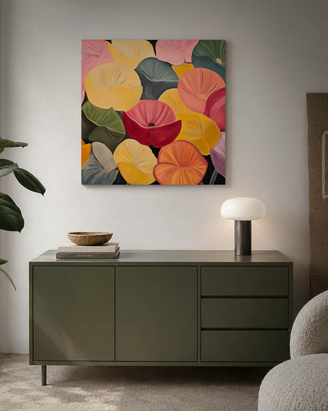 Kleurrijke bloemenvormen Kunstwerk