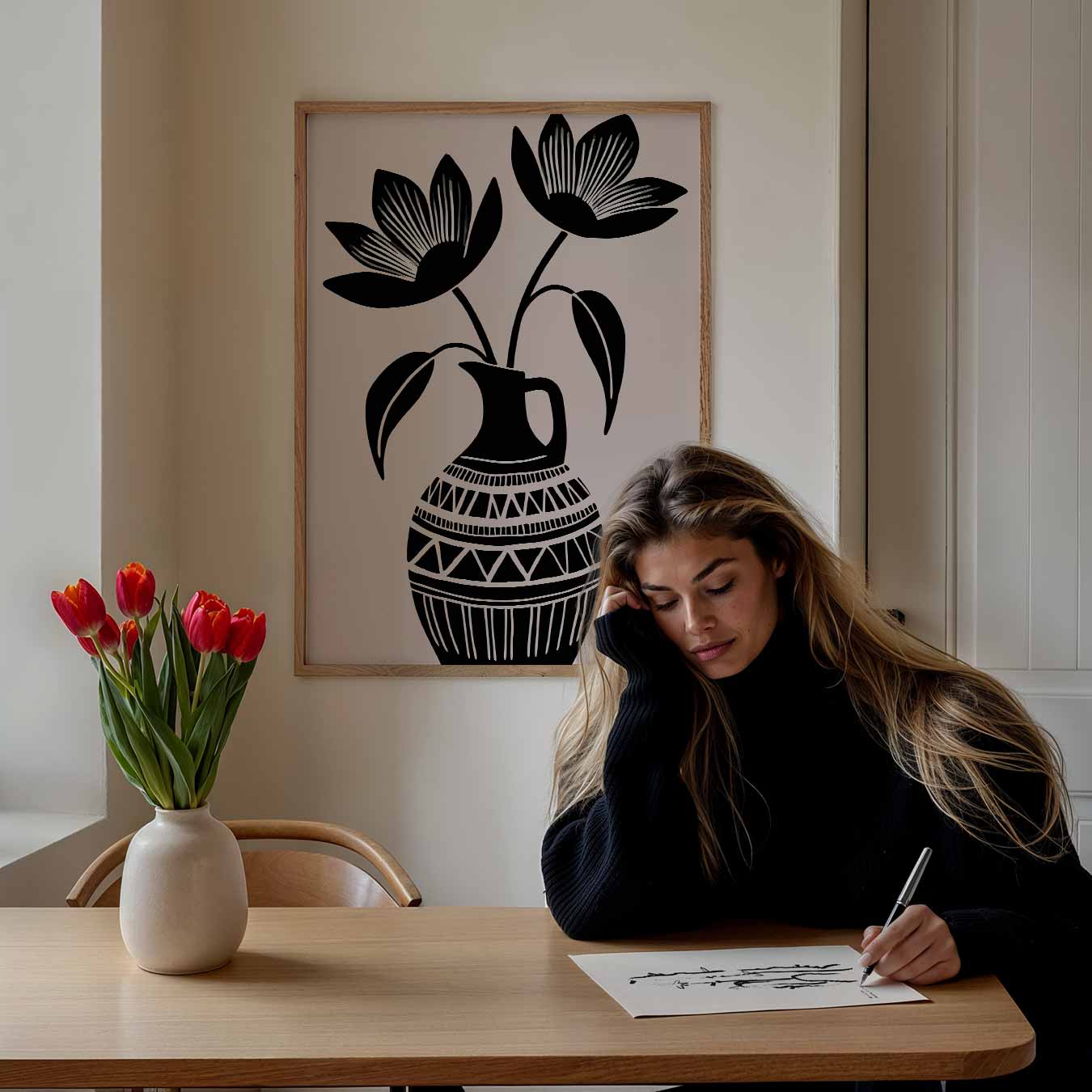 Bloemenvazen Poster-WallArtistic