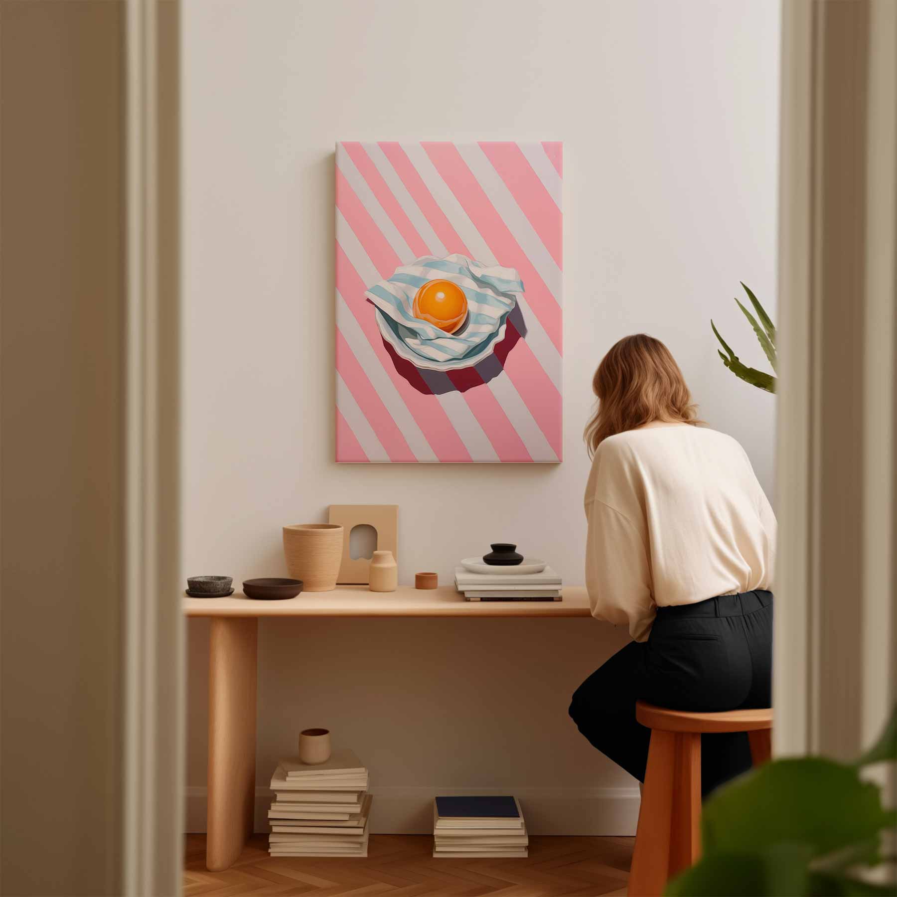 Zomerse Vrucht in Strepen Kunstwerk-canvas-dibond-plexiglas-wanddecoratie-WallArtistic