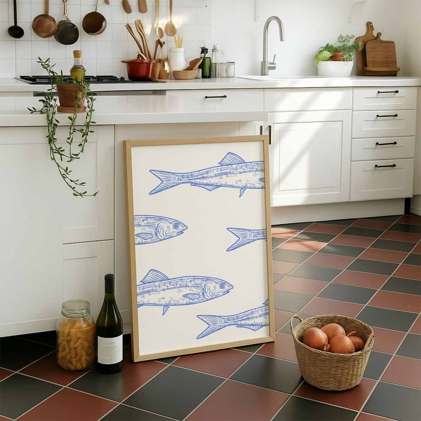 Stijlvolle Vissen Illustratie Poster
