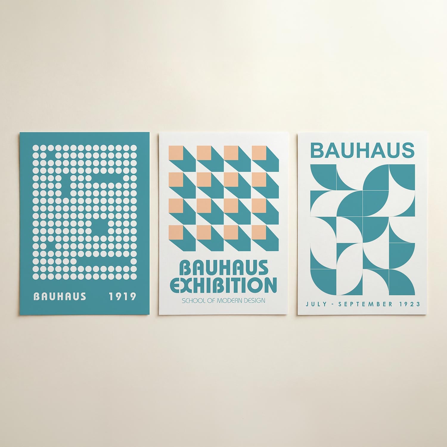 Cirkelpatroon en blauw Posterset