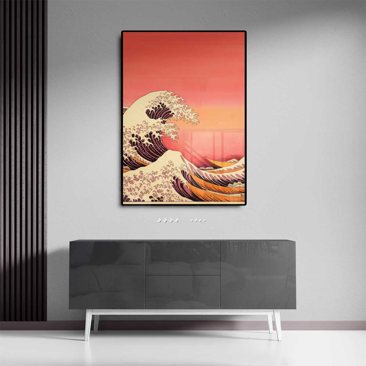 Golven in Zonsondergang Kunstwerk-canvas-dibond-plexiglas-wanddecoratie-WallArtistic