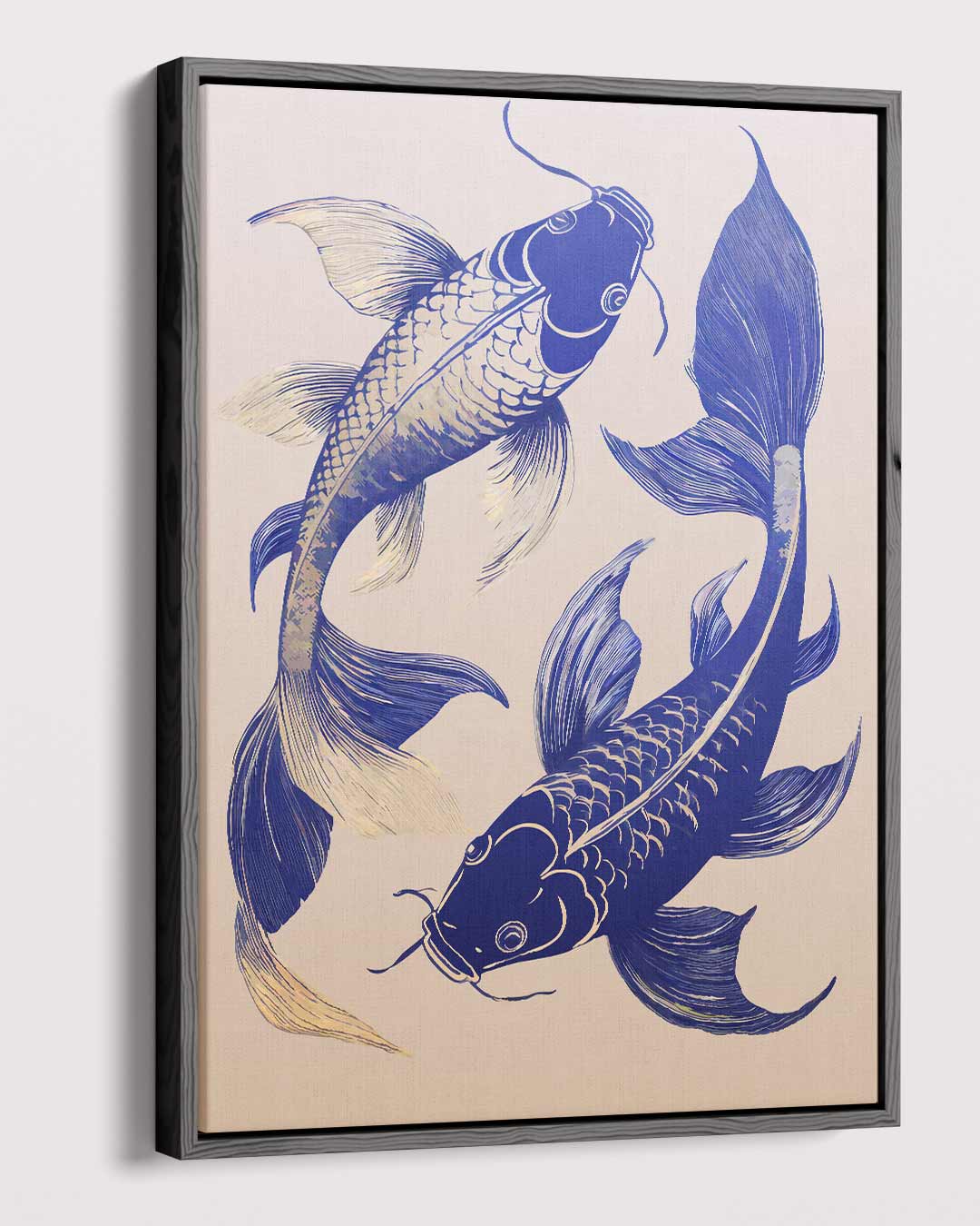 Dansende Koi Vissen Kunstwerk-canvas-dibond-plexiglas-wanddecoratie-WallArtistic