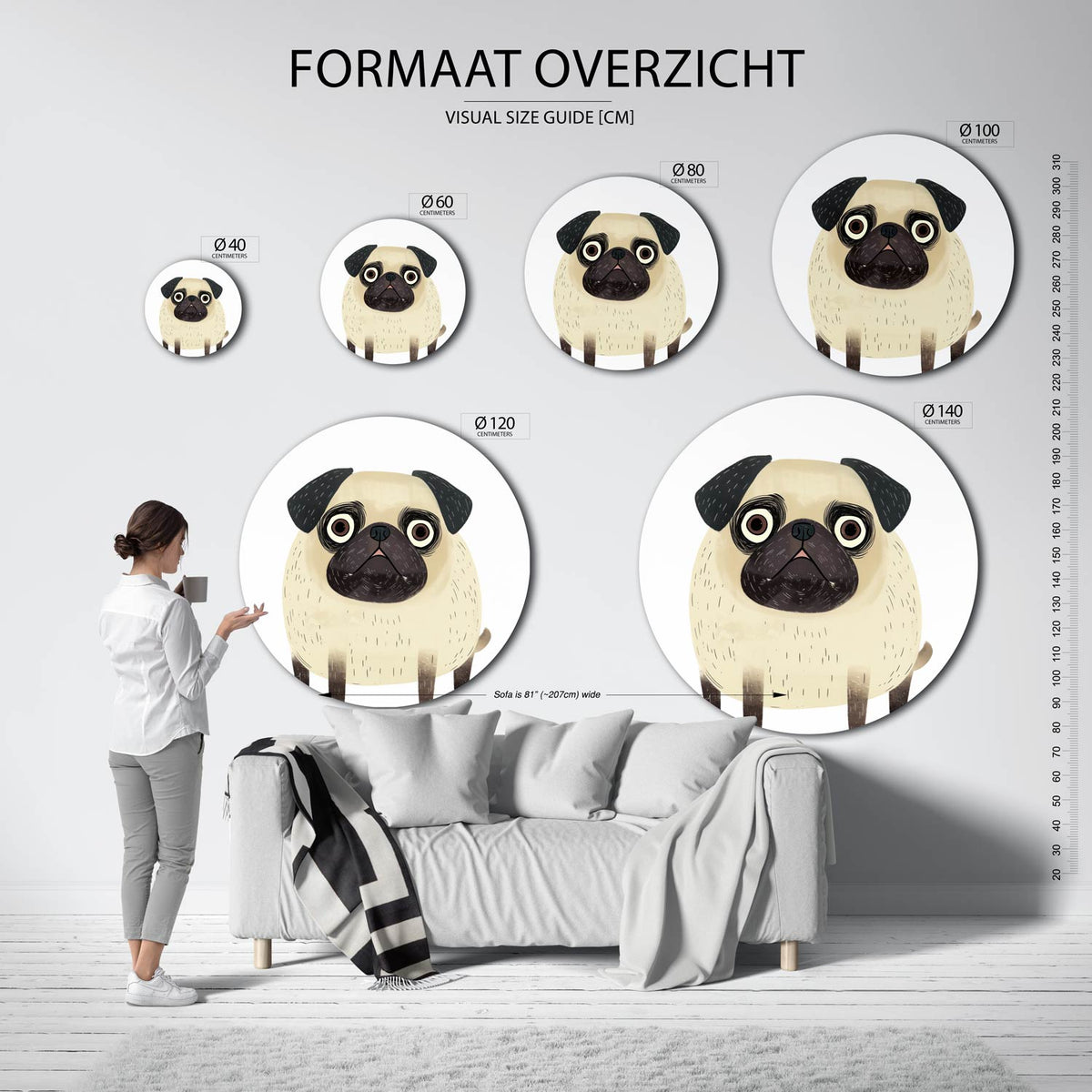 Hond met grote ogen Muurcirkel