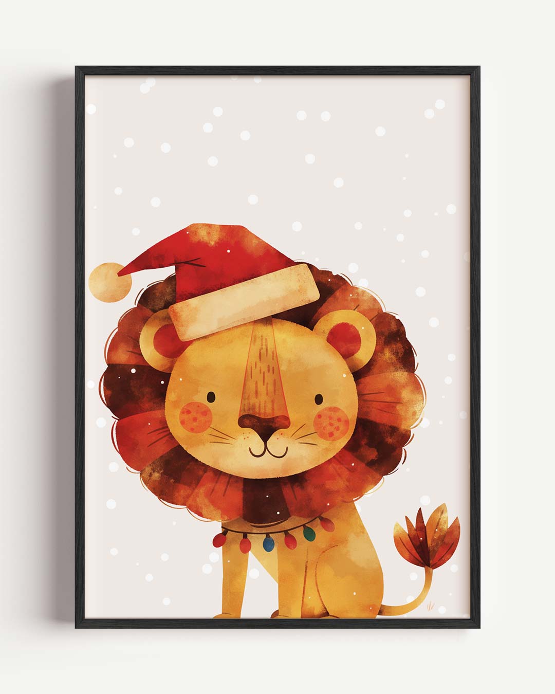 Kerstleeuw Feestposter-WallArtistic