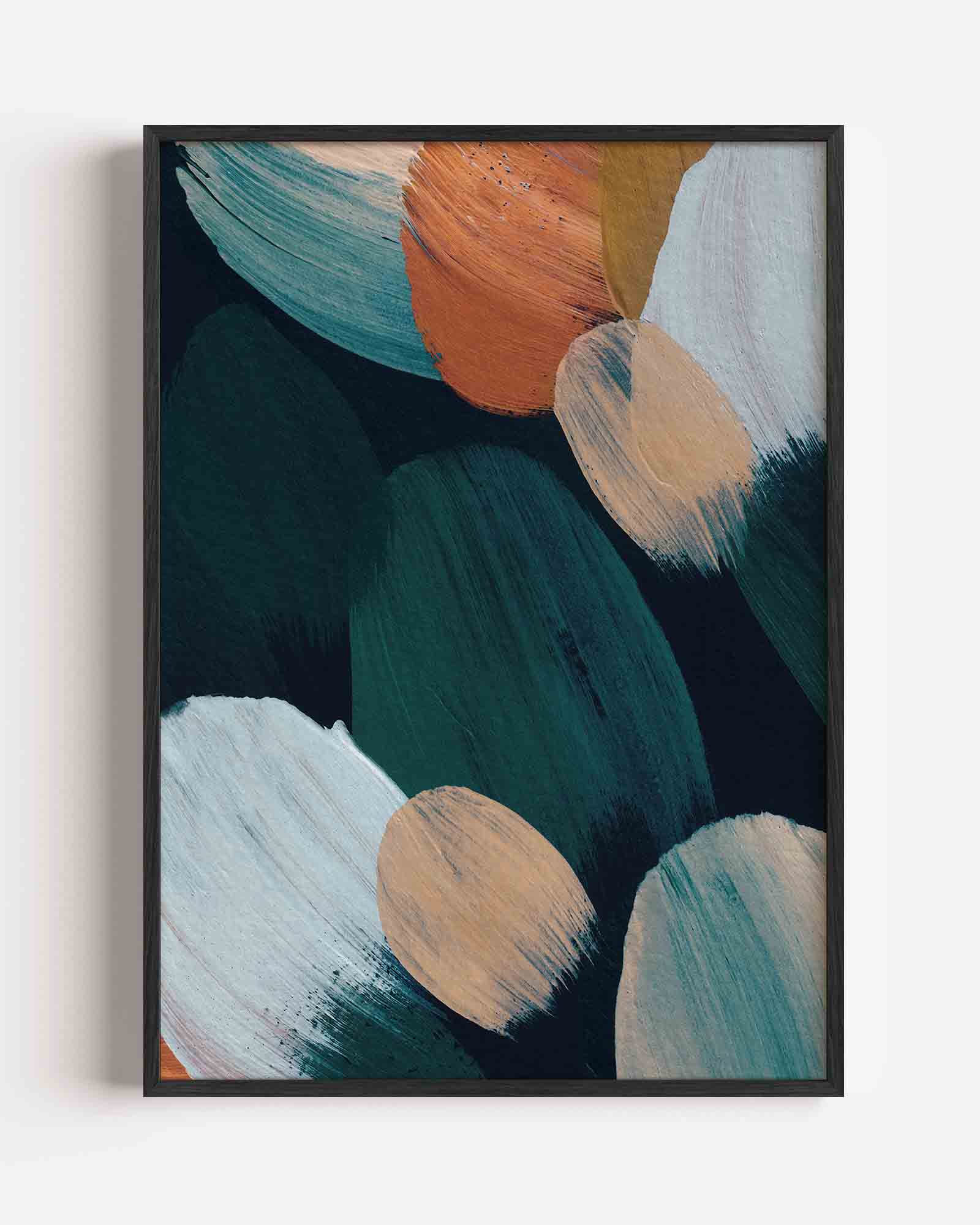 Abstracte penseelstreken Poster
