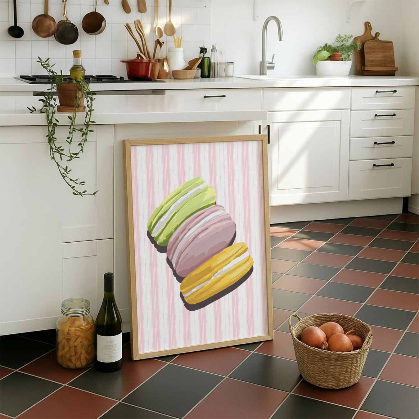 Kleurrijke Macaron Sfeerposter-WallArtistic