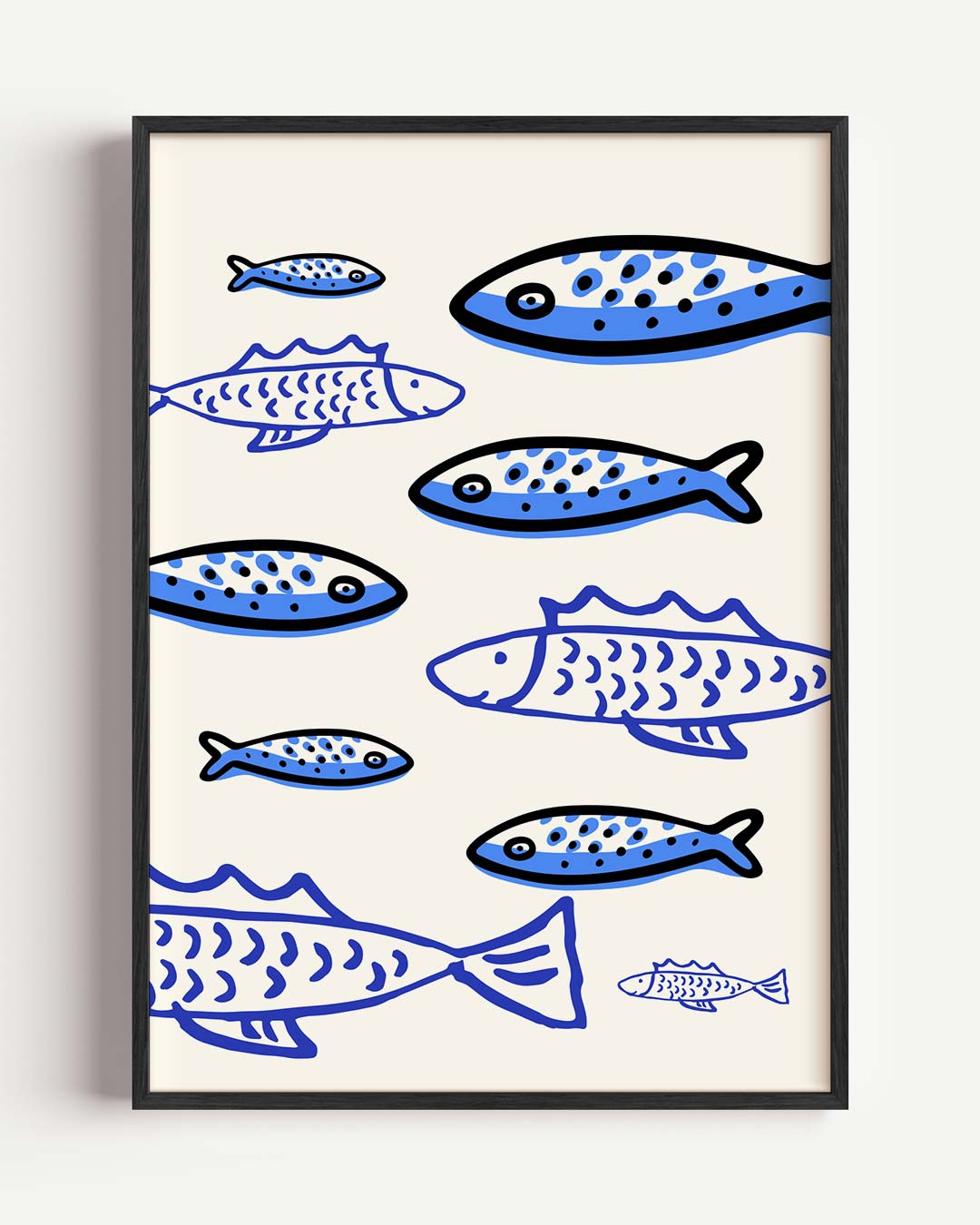 Speelse Vissen Illustratie Poster-WallArtistic