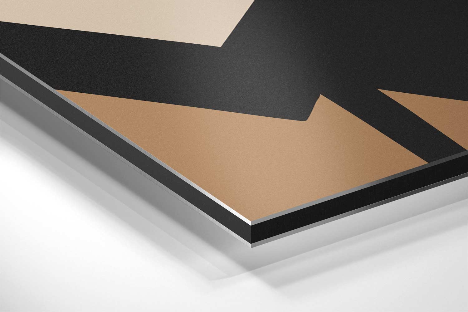 Abstracte Geometrie in Bruin en Zwart Kunstwerk-canvas-dibond-plexiglas-wanddecoratie-WallArtistic