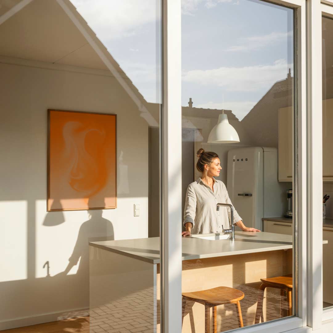Vloeiende Oranje Droom Poster-WallArtistic