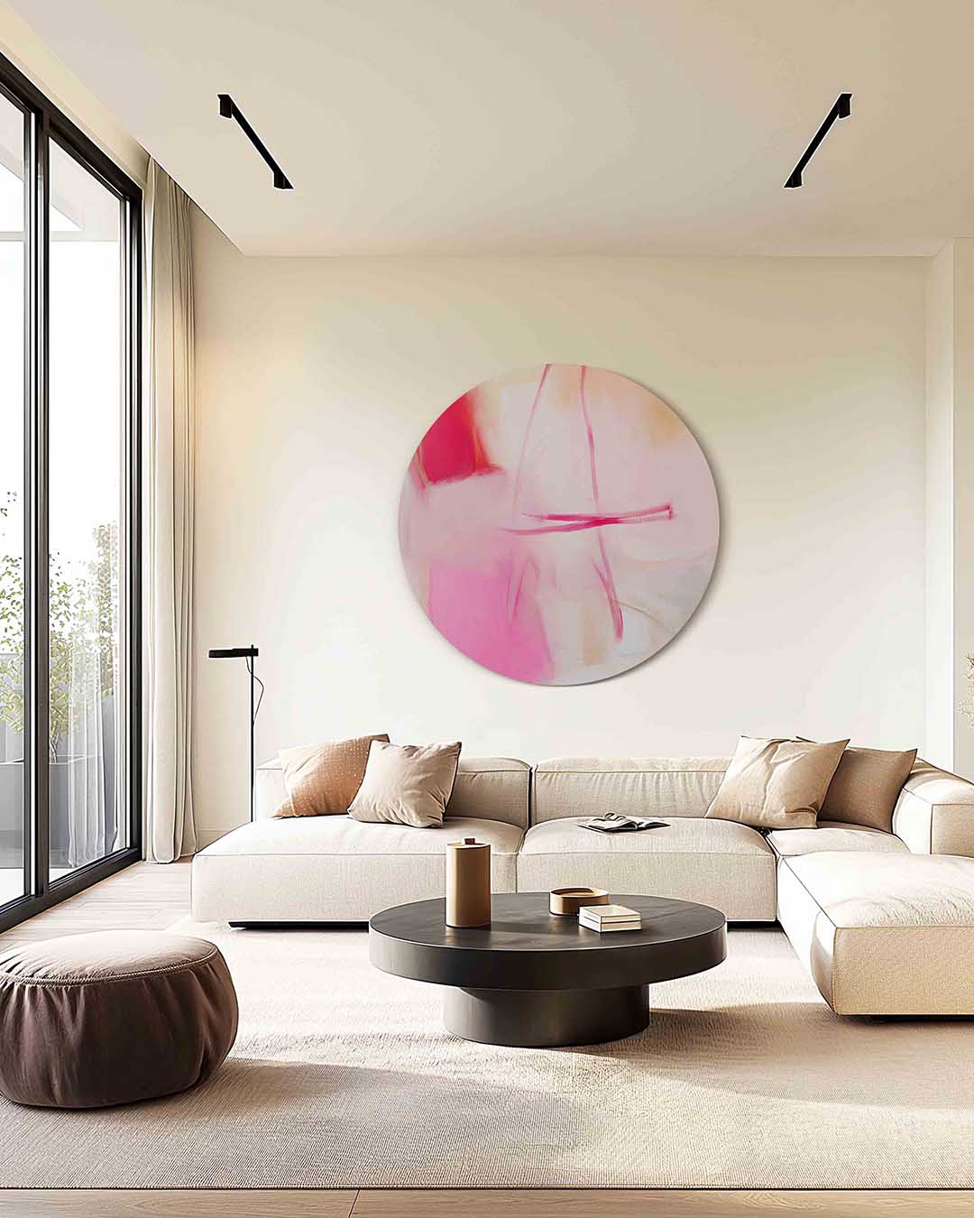 Abstracte roze Muurcirkel