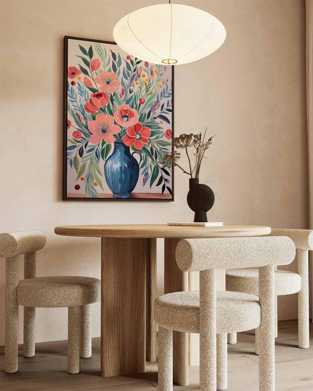 Bloemrijke Vase Kunstwerk-canvas-dibond-plexiglas-wanddecoratie-WallArtistic