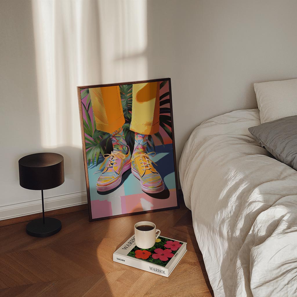 Kleurrijke Tropische Sneaker Vibes Poster-WallArtistic