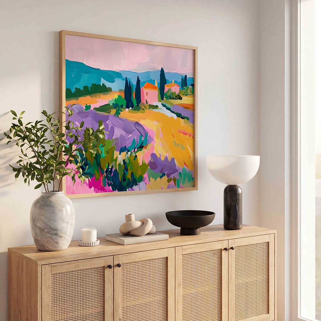 Landschap met lavendel Poster