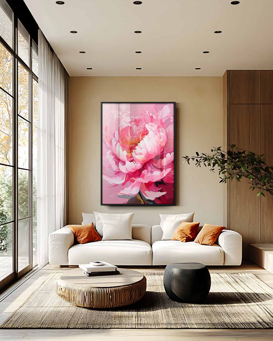 Stralende Bloem Fantasie Kunstwerk-canvas-dibond-plexiglas-wanddecoratie-WallArtistic