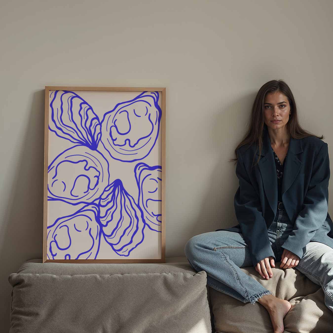 Moderne Oester Illustratie Poster-WallArtistic