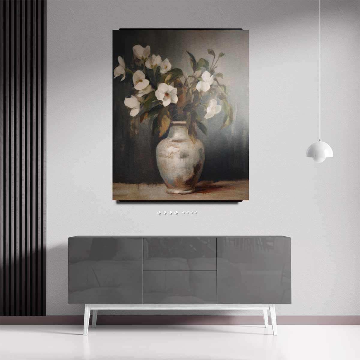 Elegante Bloemenpracht in Aardetinten Kunstwerk-canvas-dibond-plexiglas-wanddecoratie-WallArtistic