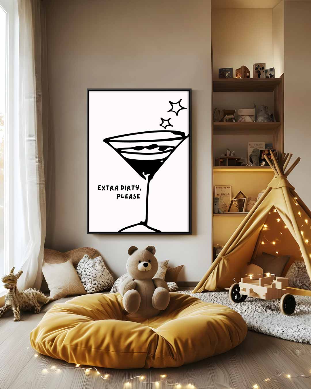 Stijlvolle Martini Illustratie Kunstwerk-canvas-dibond-plexiglas-wanddecoratie-WallArtistic