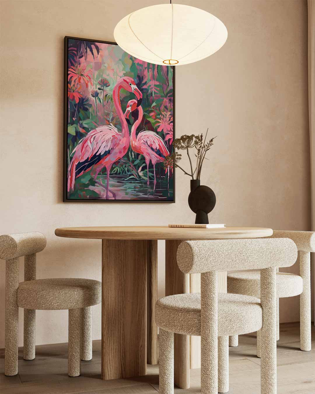 Flamingo Fantasie Kunstwerk-canvas-dibond-plexiglas-wanddecoratie-WallArtistic