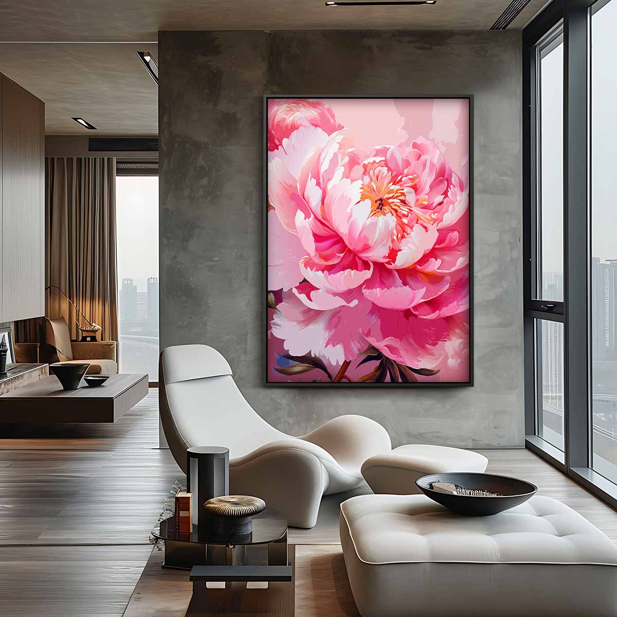 Bloeischoonheid in Roze Kunstwerk-canvas-dibond-plexiglas-wanddecoratie-WallArtistic