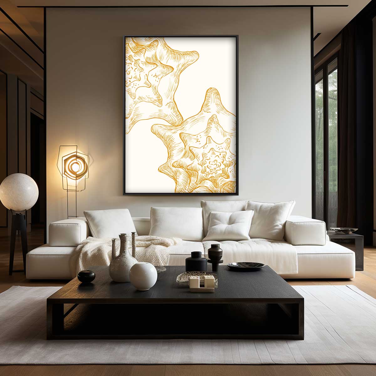 Sterrenpatroon Illustratie Kunstwerk-canvas-dibond-plexiglas-wanddecoratie-WallArtistic