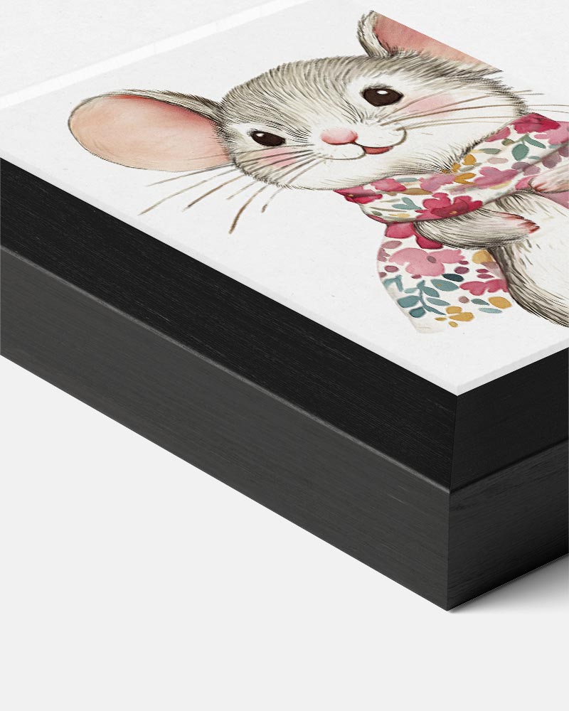 Lieve Muizenposter met Bloemensjaal Poster