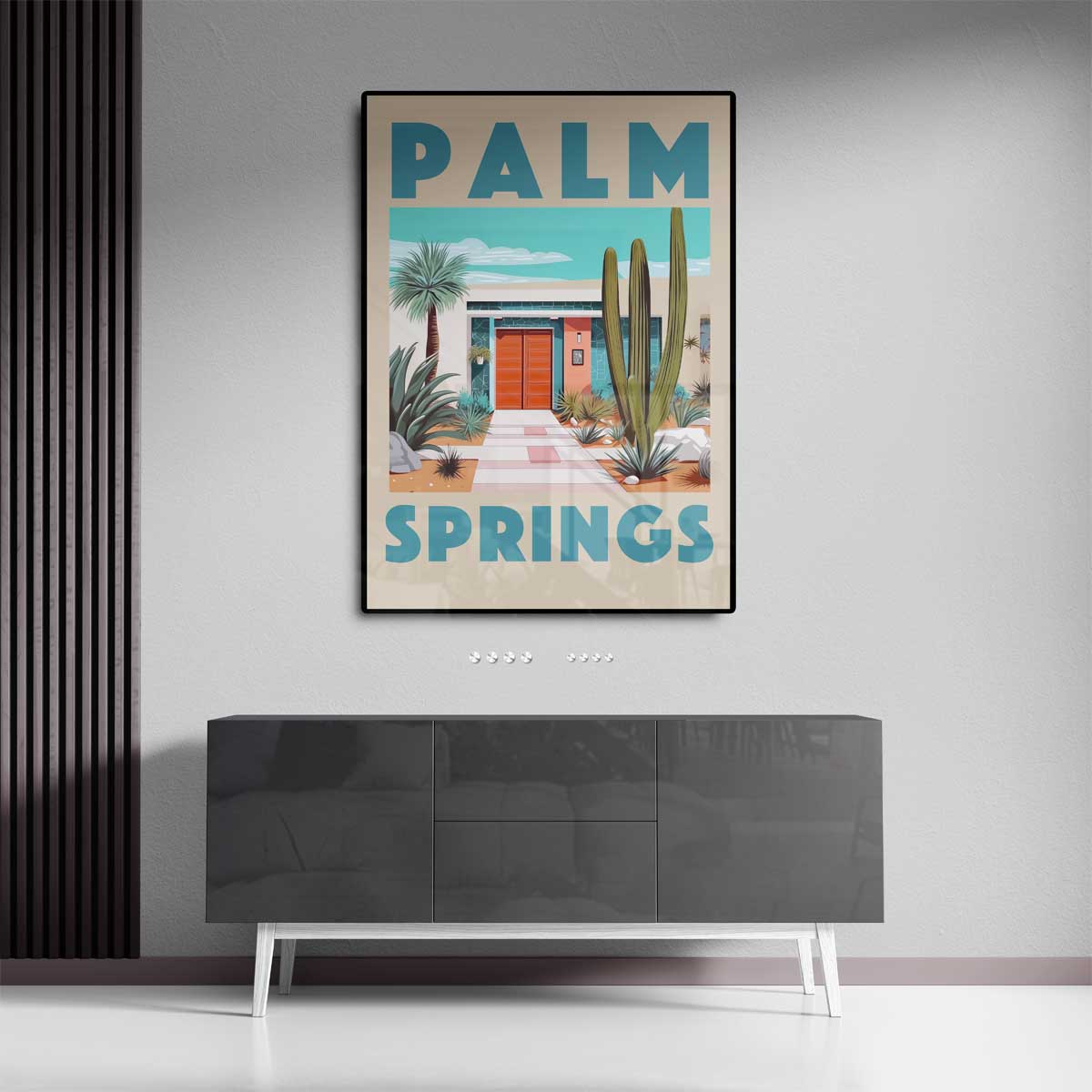 Palm Springs Retro Kunstwerk-canvas-dibond-plexiglas-wanddecoratie-WallArtistic