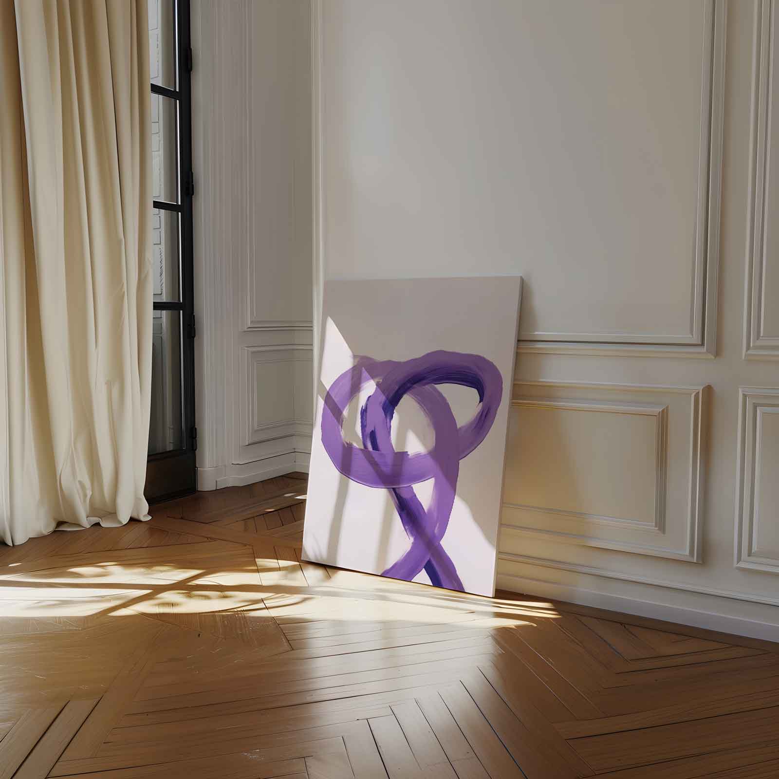 Dans van Paarse Strokes Kunstwerk-canvas-dibond-plexiglas-wanddecoratie-WallArtistic