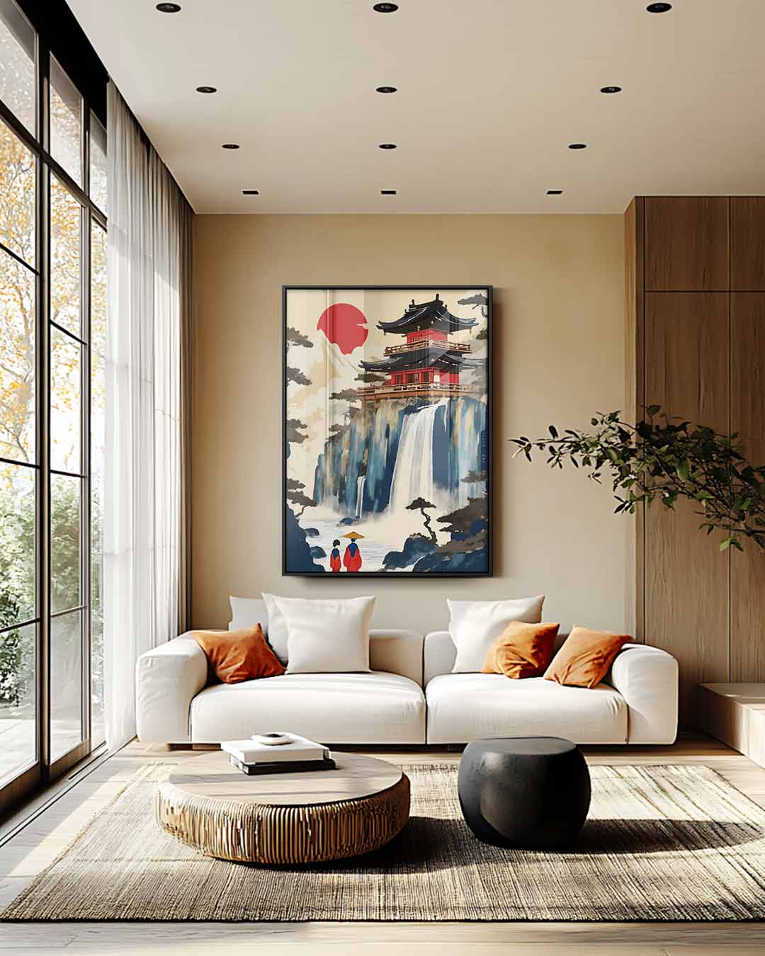 Magisch Japans Tempellandschap Kunstwerk-canvas-dibond-plexiglas-wanddecoratie-WallArtistic
