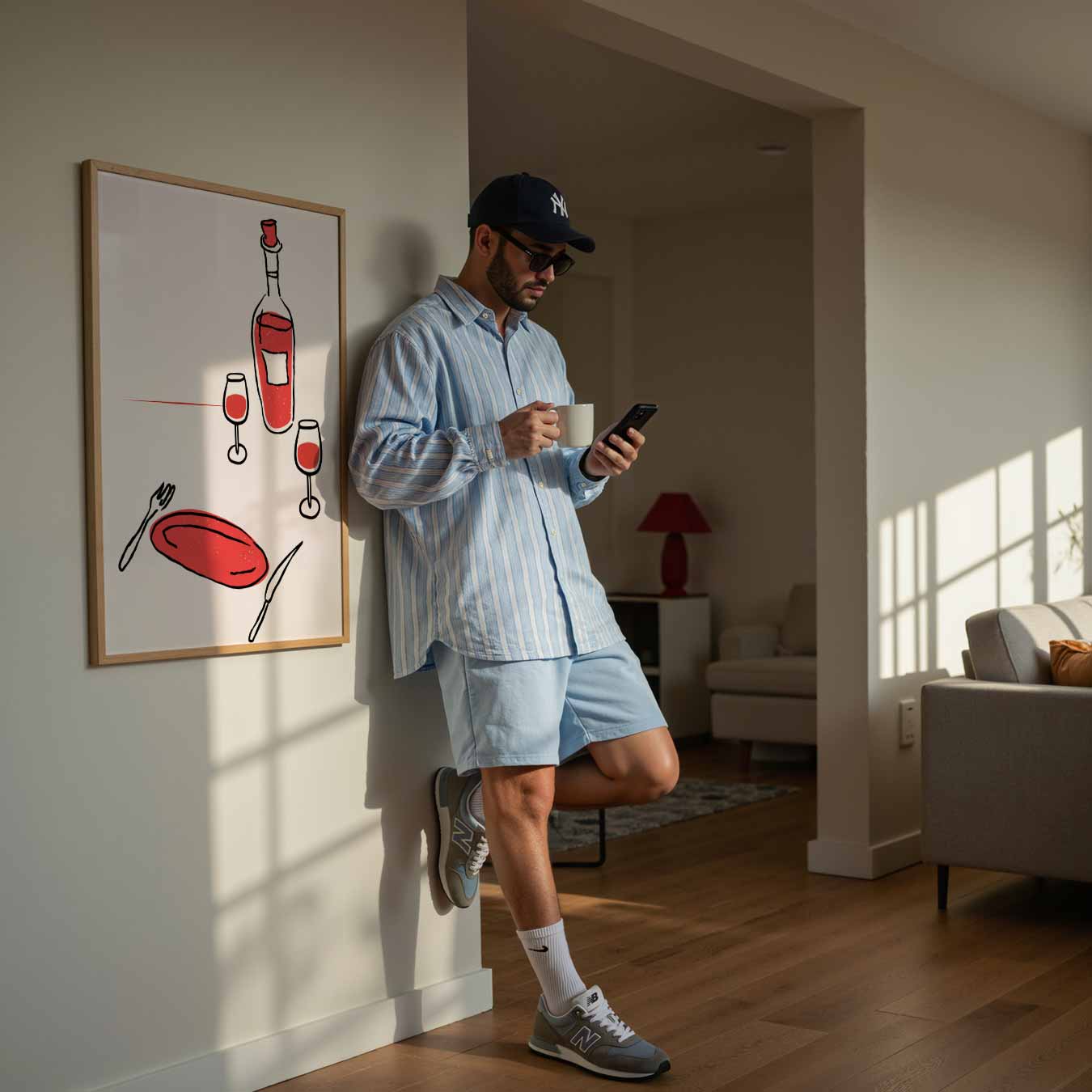 Stijlvolle Wijnavond Poster-WallArtistic