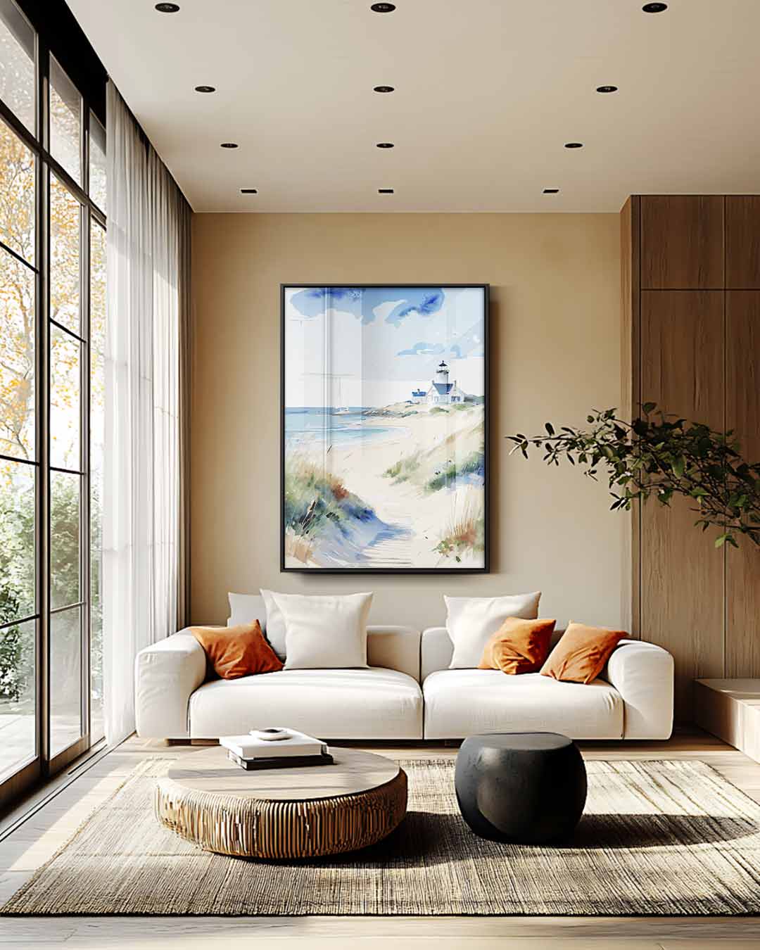Zomerse Strandwandeling Kunstwerk-canvas-dibond-plexiglas-wanddecoratie-WallArtistic