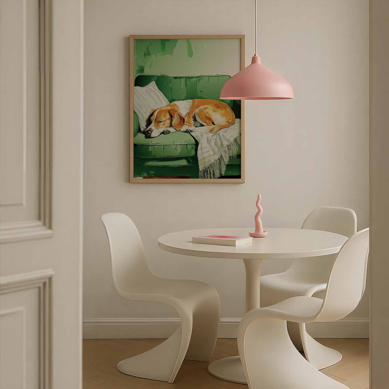 Dromerige Hond op de Bank Poster-WallArtistic