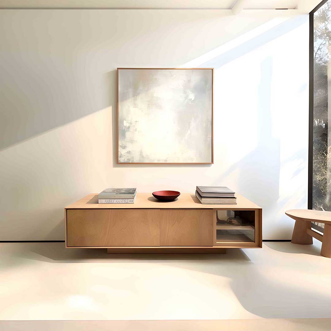 Abstracte beige en grijze Poster