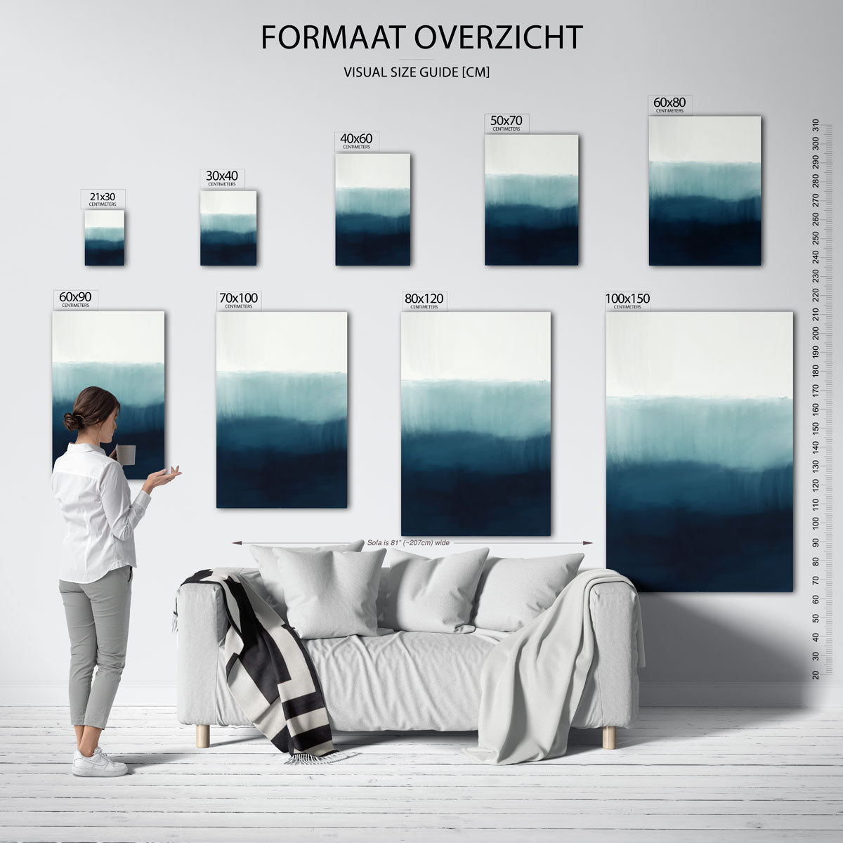 Blauwe horizon Poster