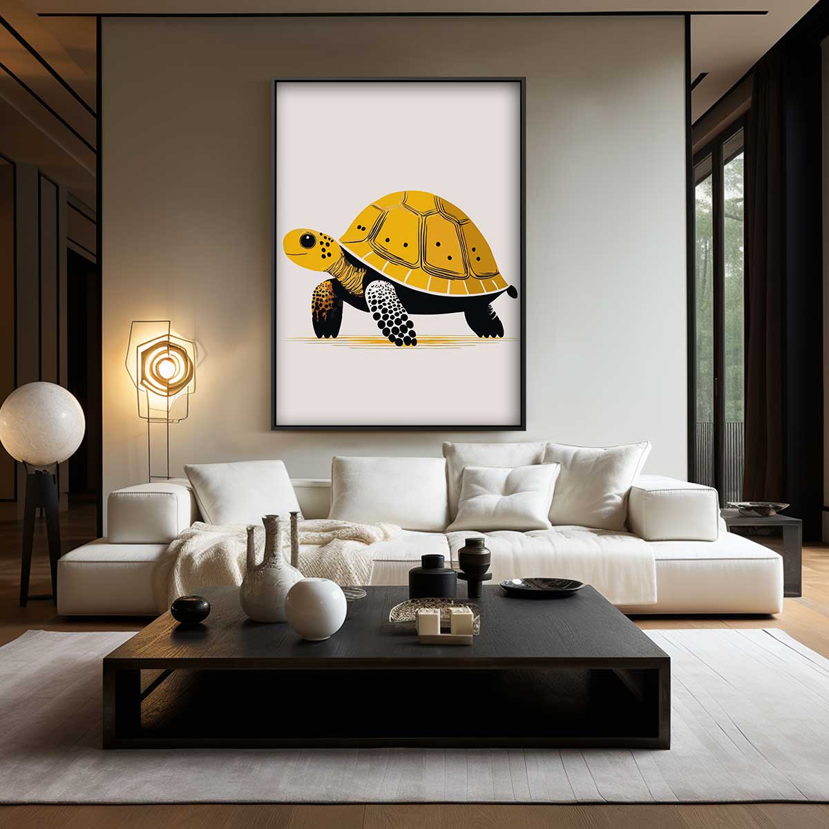 Schattige Schildpad Illustratie Kunstwerk-canvas-dibond-plexiglas-wanddecoratie-WallArtistic