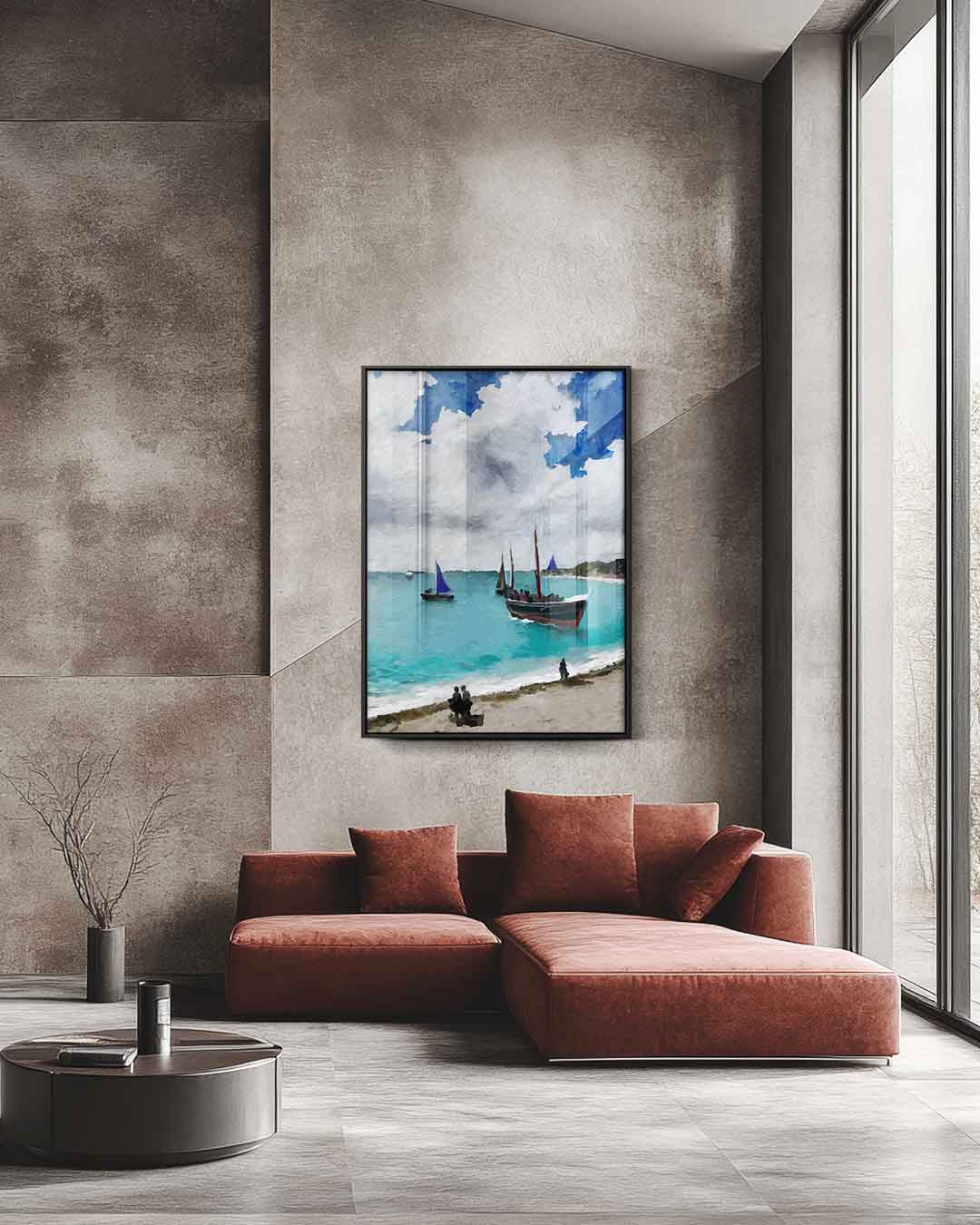 Zomerzeilen aan de Kust Kunstwerk-canvas-dibond-plexiglas-wanddecoratie-WallArtistic