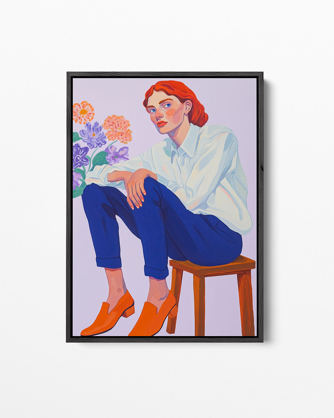 Vrouw met bloemen Kunstwerk