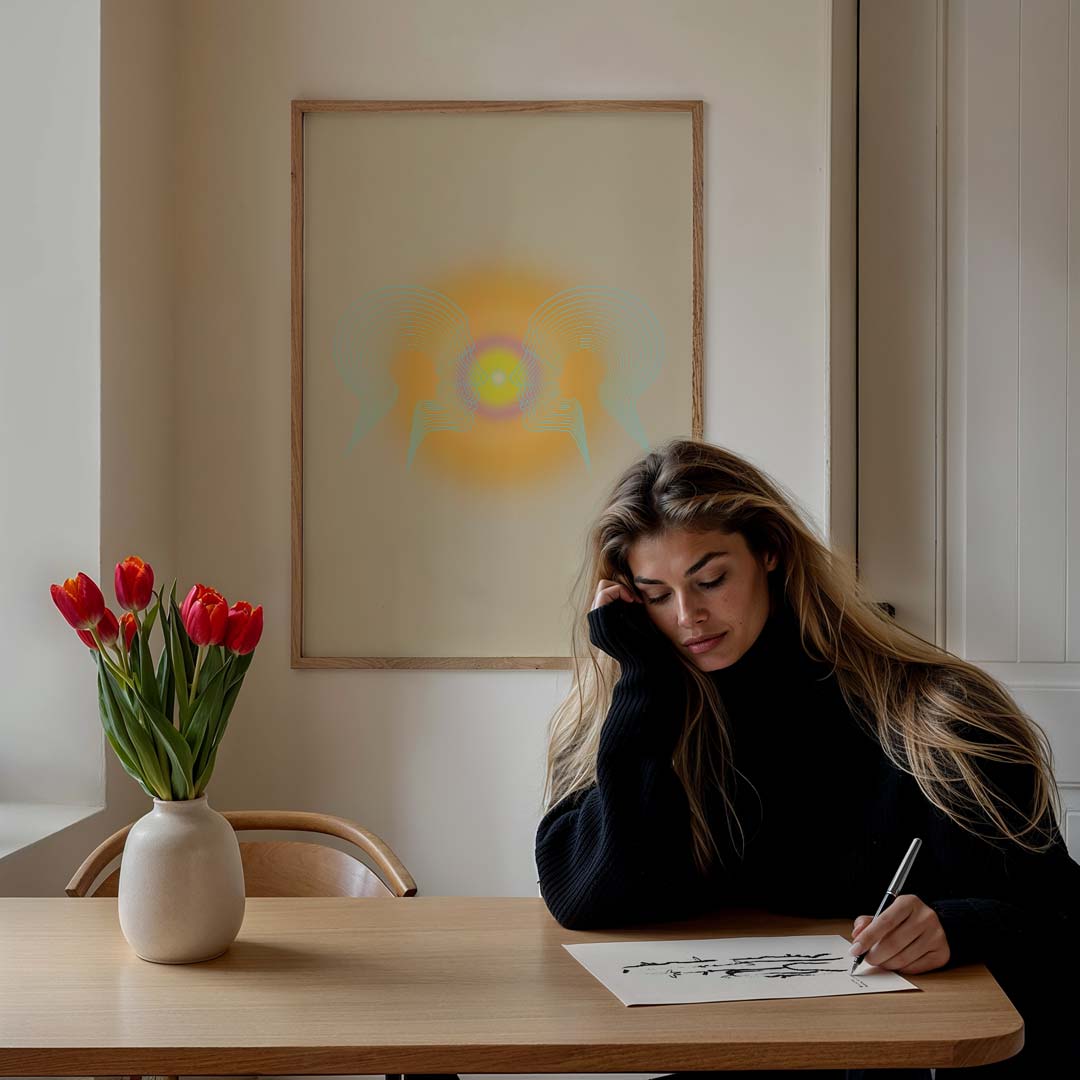 Betoverende Gezichtsreflectie Poster-WallArtistic