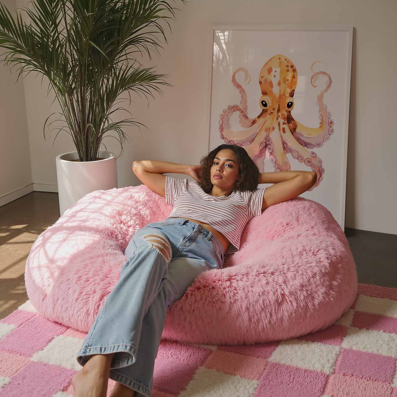 Vrolijke Octopus Kunstposter-WallArtistic