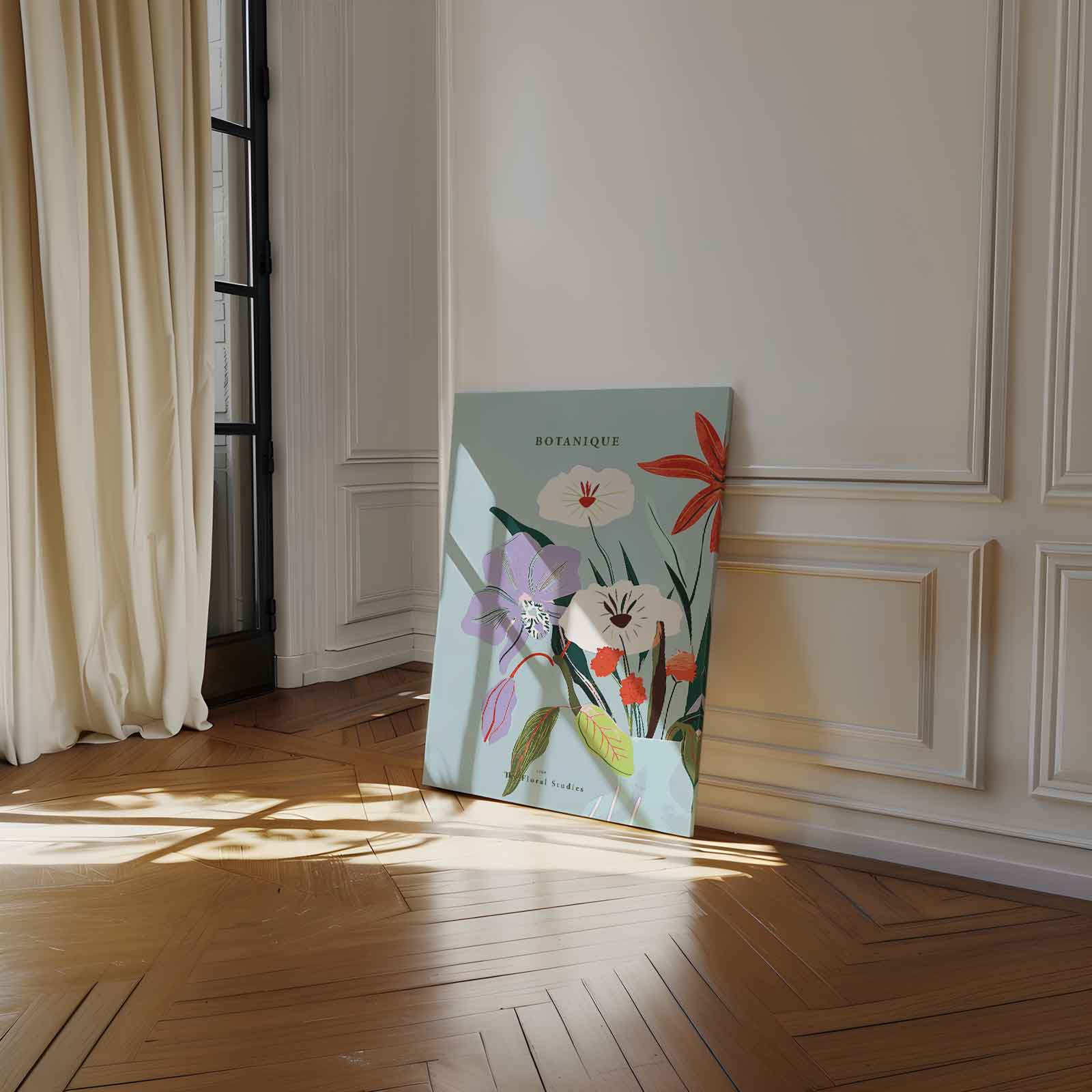 Bloemenpracht in Pastel Kunstwerk-canvas-dibond-plexiglas-wanddecoratie-WallArtistic