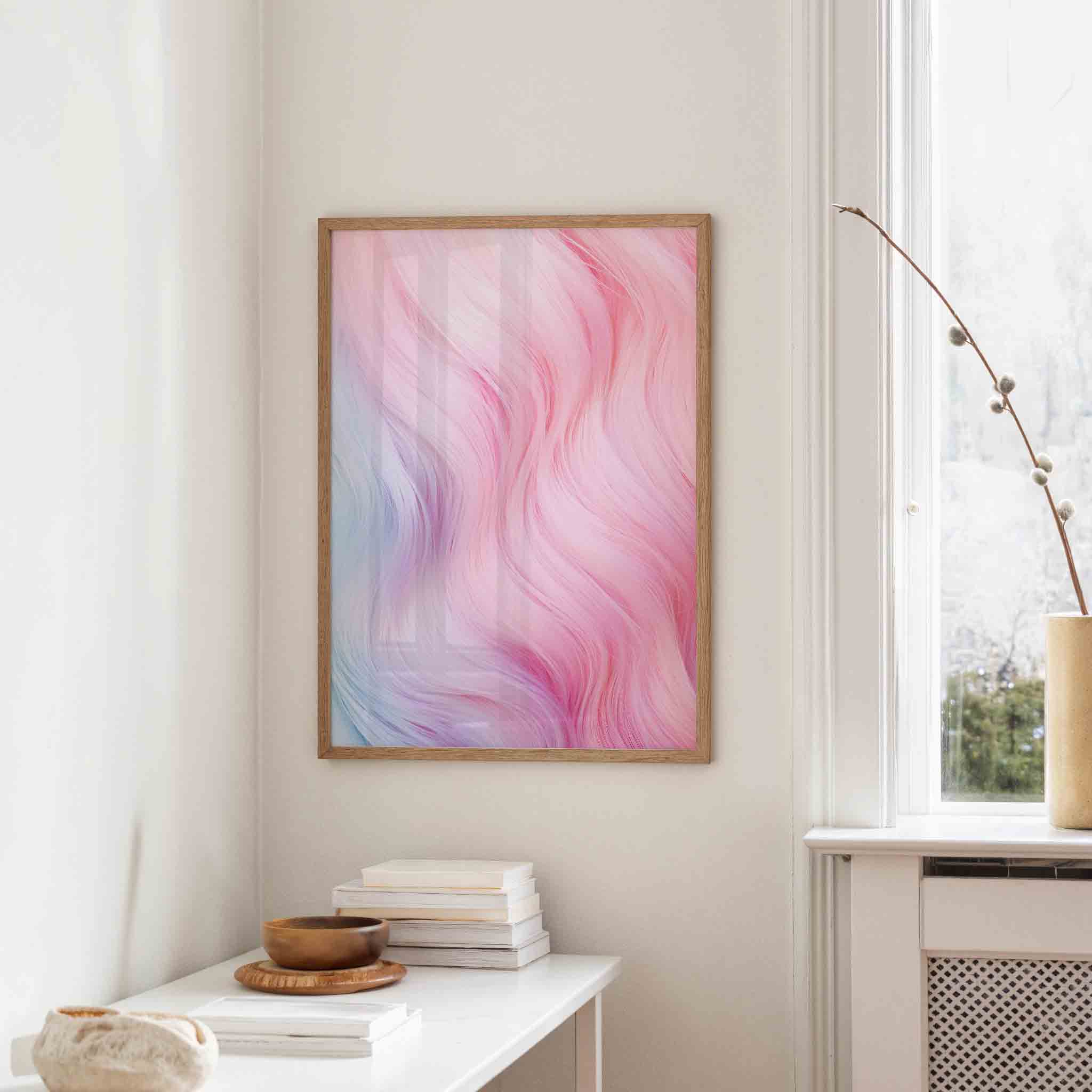 Pastelkleuren golvende lijnen Poster