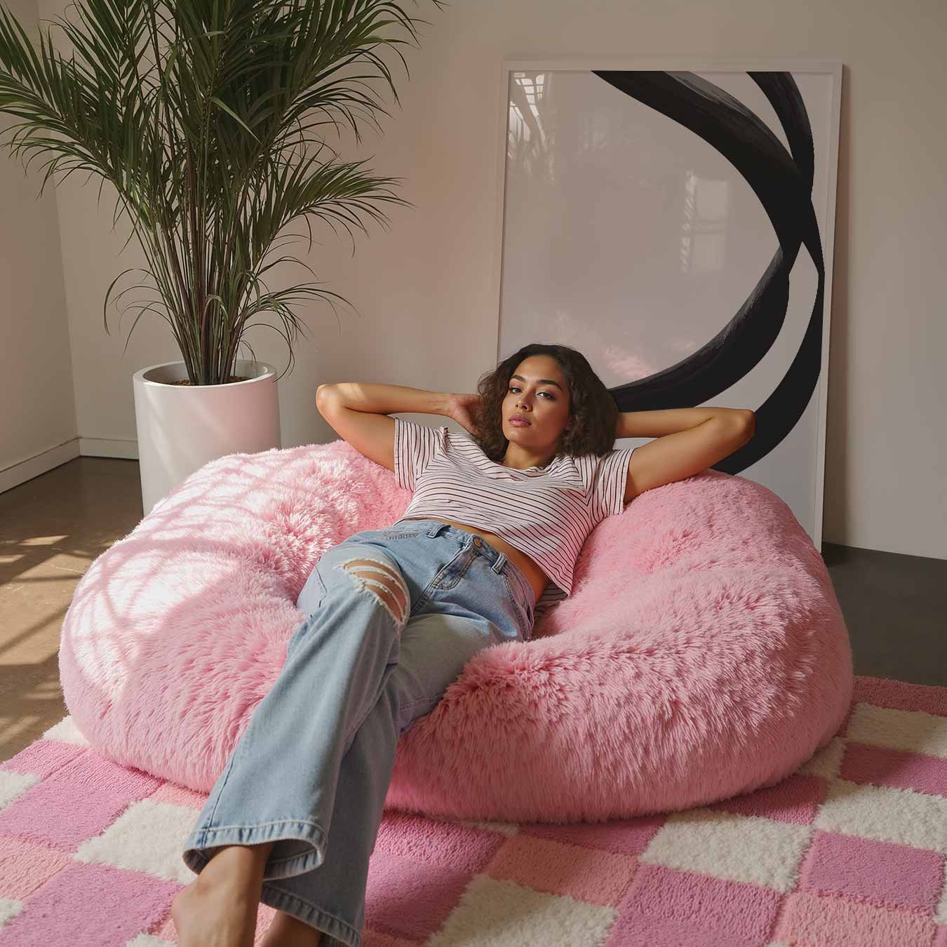 Zwarte en Witte Golvende Vormen Poster-WallArtistic