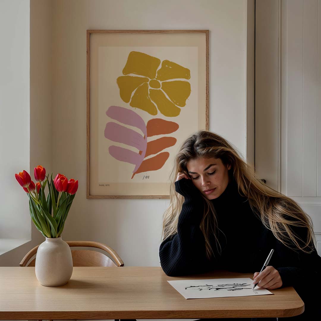 Vintage Bloemen en Bladeren Poster-WallArtistic