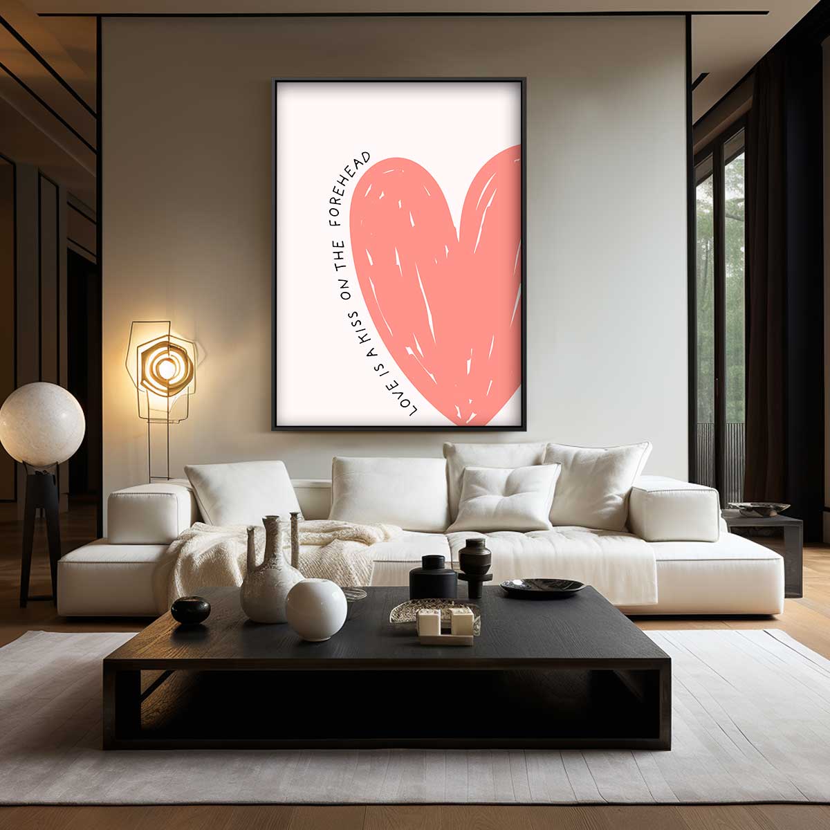 Voorhoofd Kus Liefde Kunst Kunstwerk-canvas-dibond-plexiglas-wanddecoratie-WallArtistic