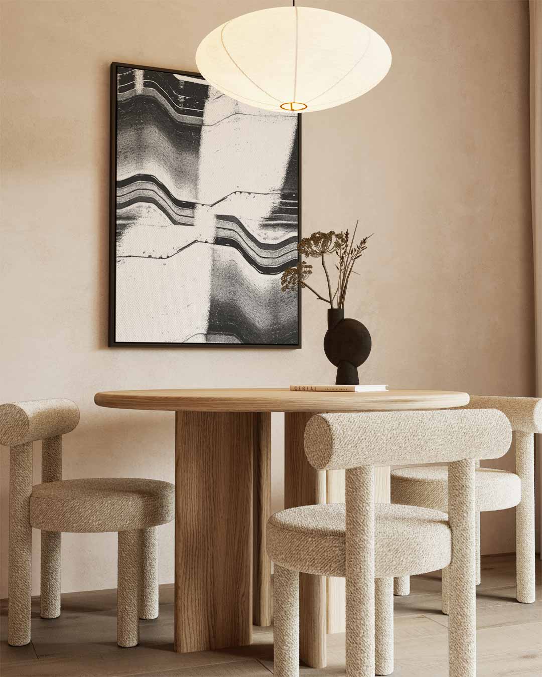Golvende Contrastlijnen Kunstwerk-canvas-dibond-plexiglas-wanddecoratie-WallArtistic