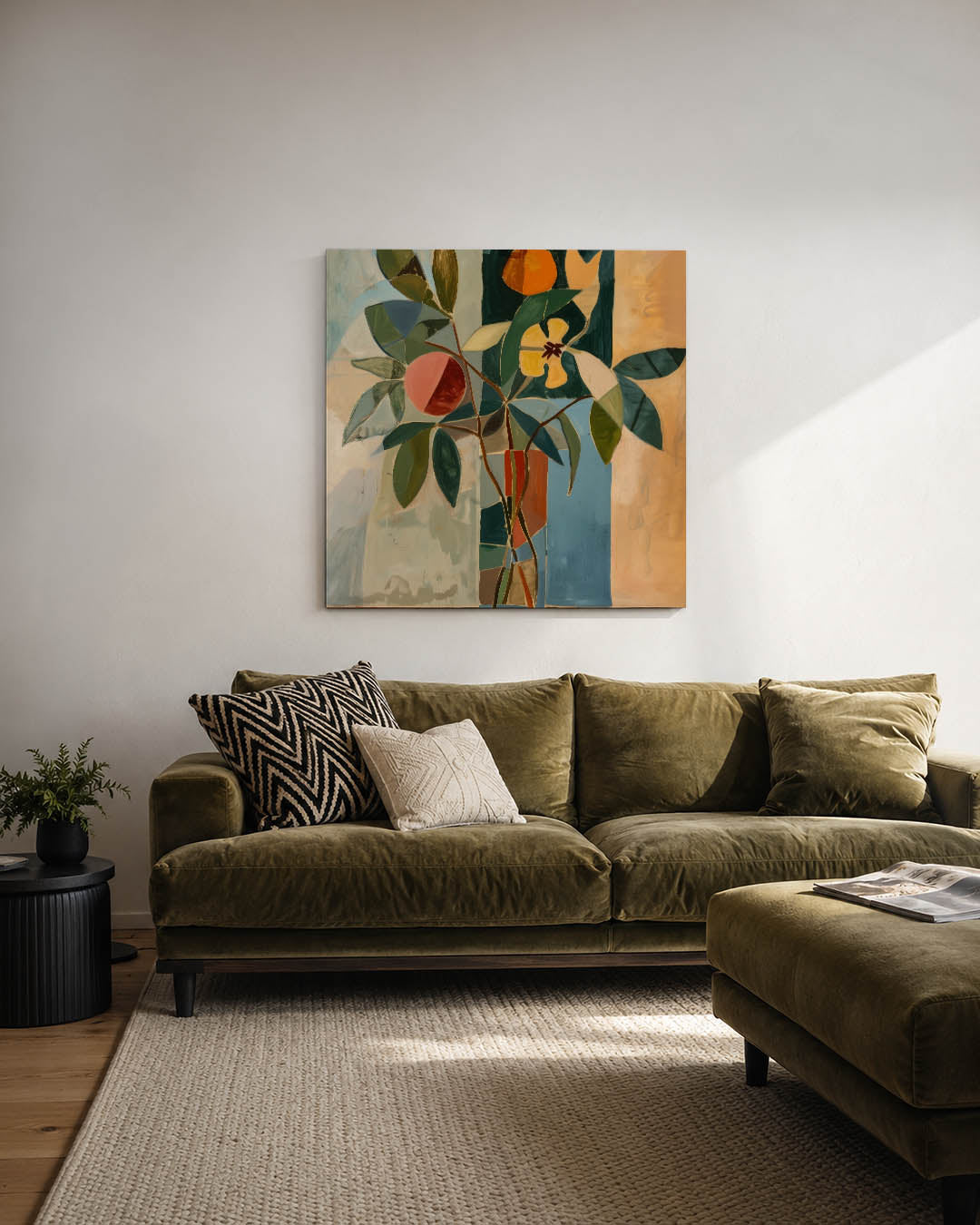 Geometrische bloemvormen Kunstwerk