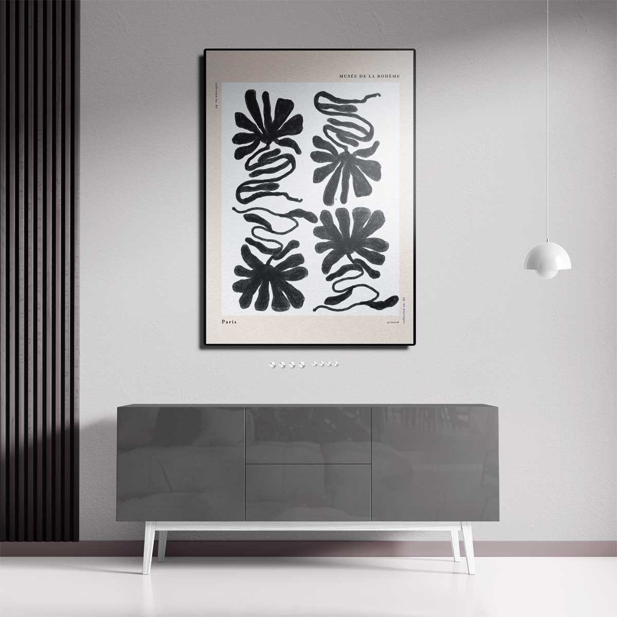 Abstracte Bloemvormen Illustratie Kunstwerk-canvas-dibond-plexiglas-wanddecoratie-WallArtistic