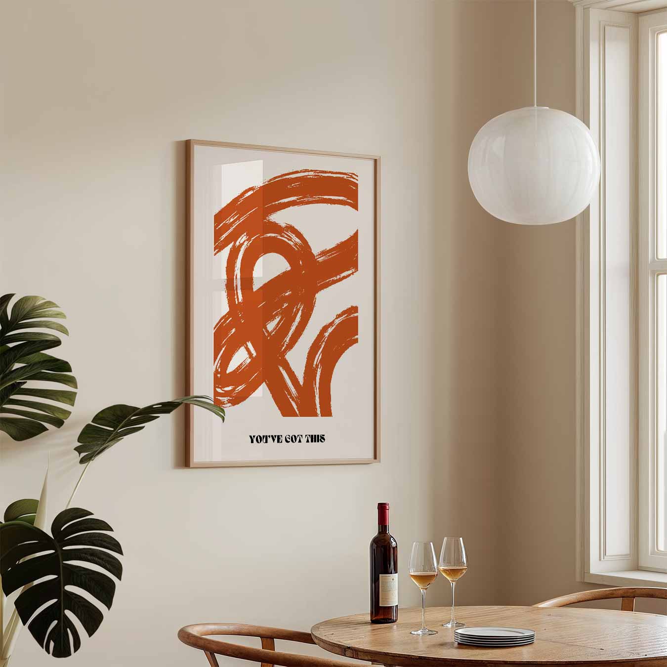 Inspirerende Oranje Motivatieposter-WallArtistic