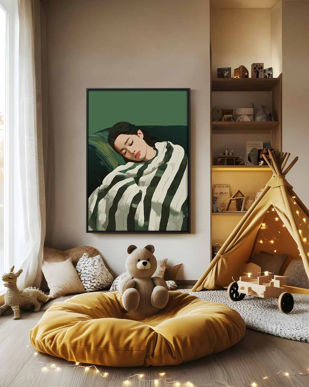 Sereen Slapend Kunstwerk-canvas-dibond-plexiglas-wanddecoratie-WallArtistic
